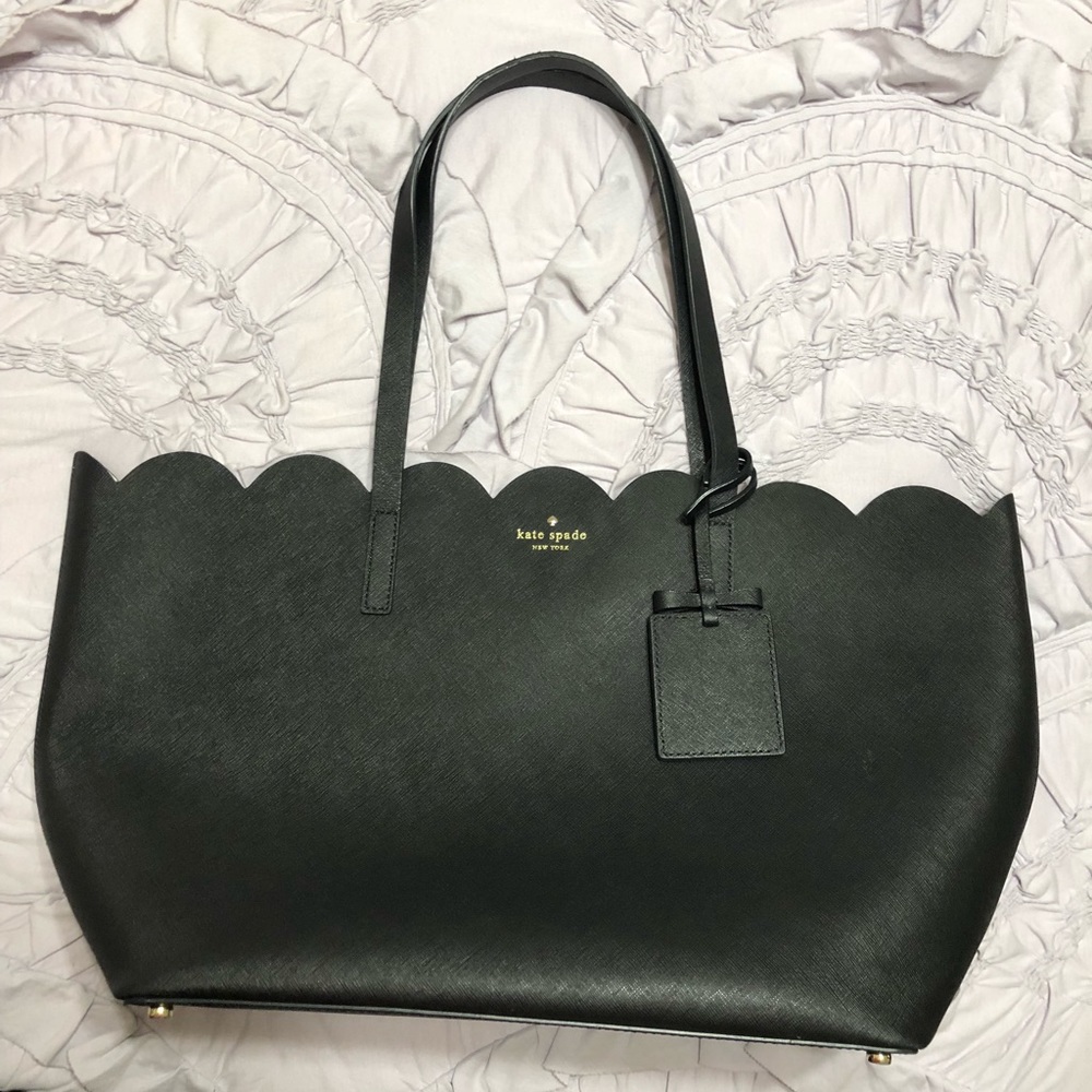 Large black Kate Spade scallop purse